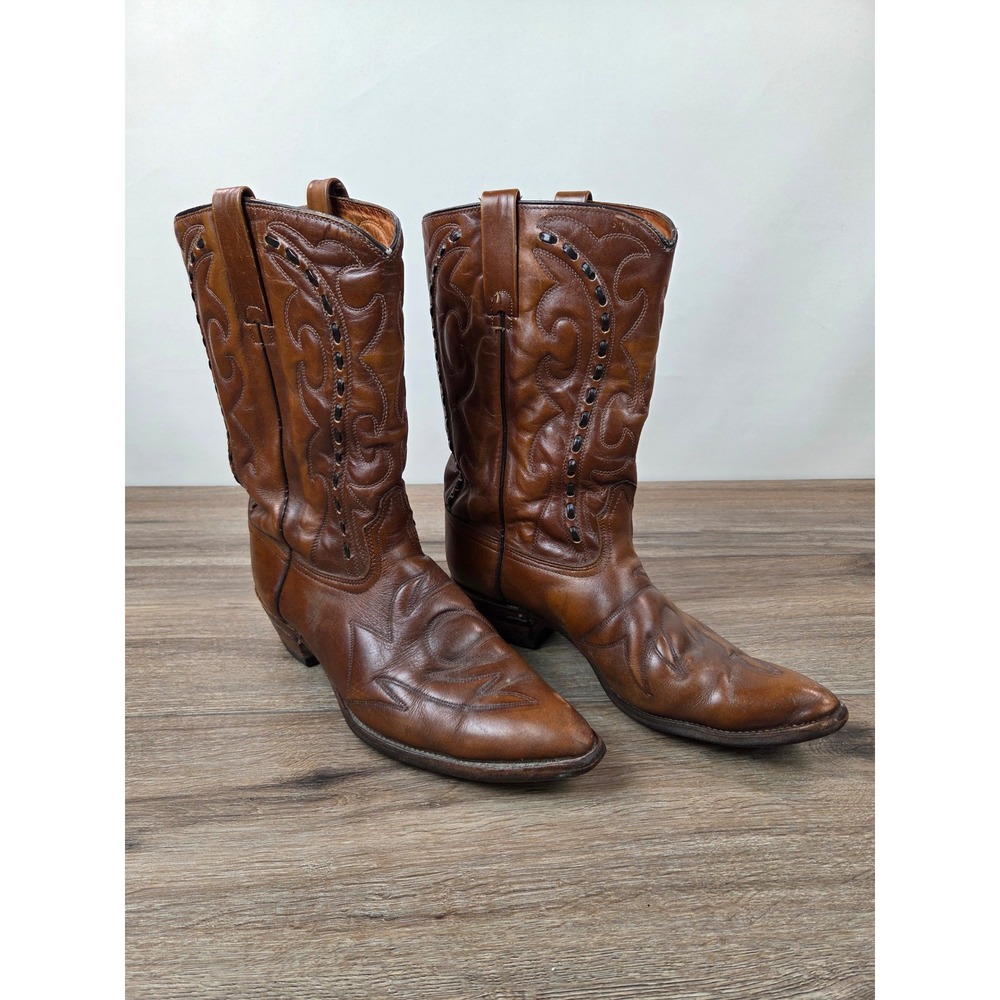 Durango West Cowboy Boots Mens Sz 13D Brown Leather Western Made in USA